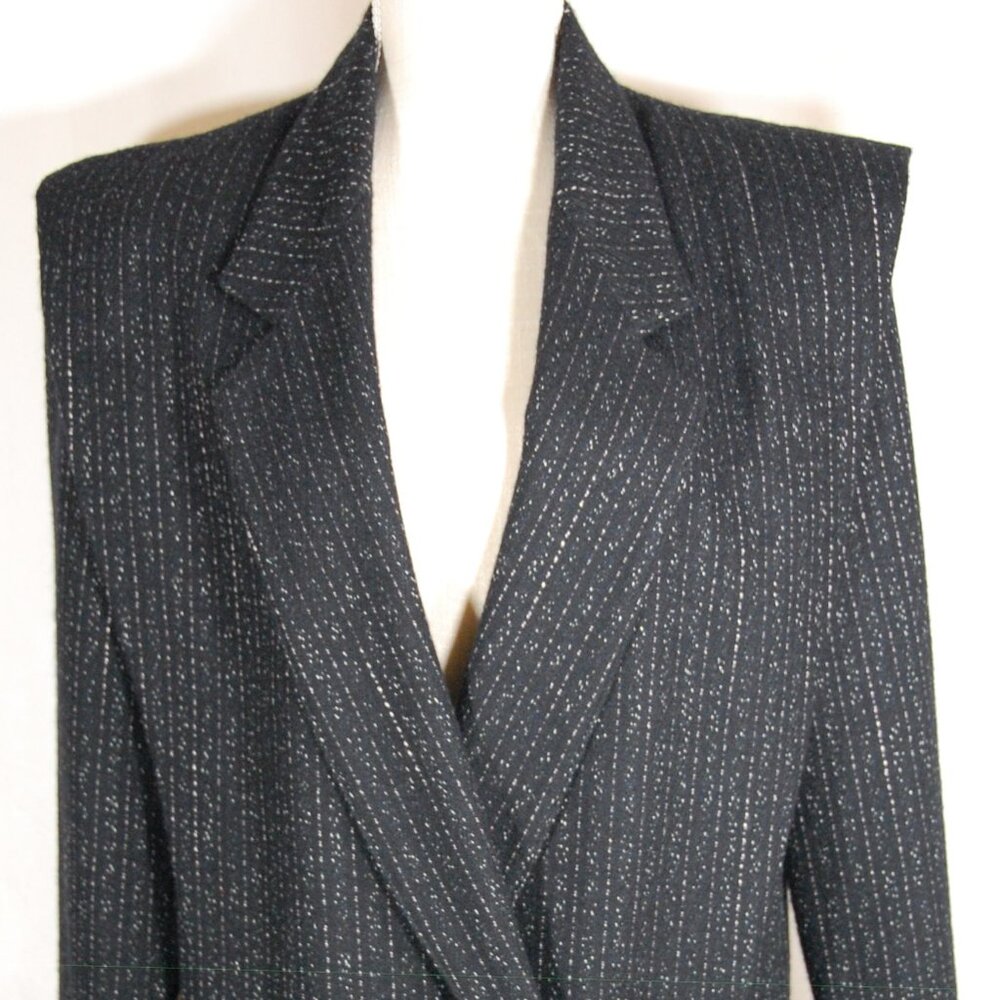 Cristina's Black Tweed Wool Coat Shoulder Pads Size 9 10